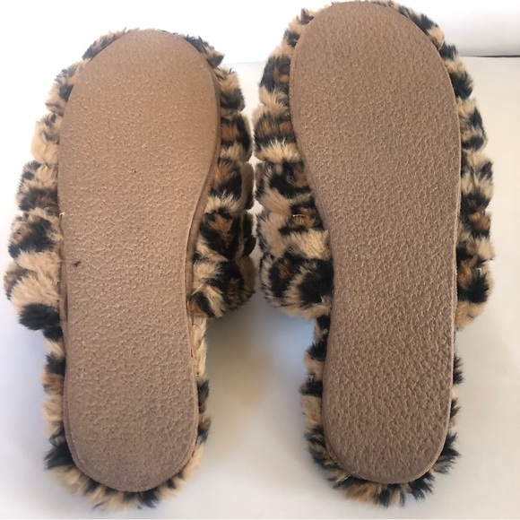 Madewell Quilted Scuff Slippers in Leopard Recycled Faux Fur Size 9 - Picture 14 of 15
